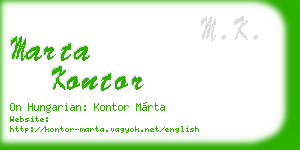marta kontor business card